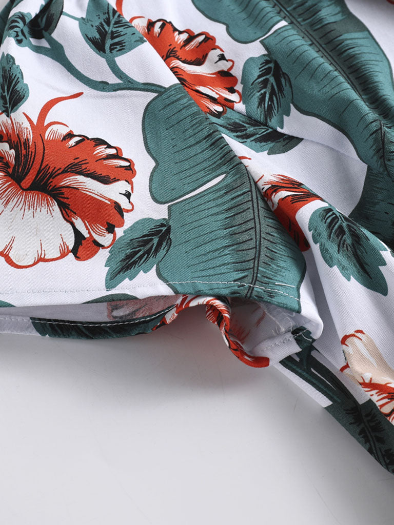 1960S Floral Print Swing Vintage Dress