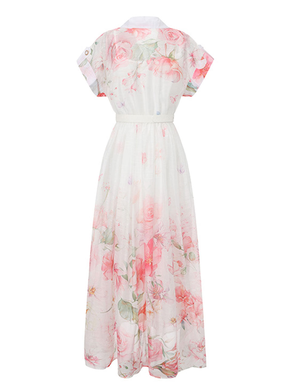 Short Dolman Sleeve Purple Floral Print Midi Dress