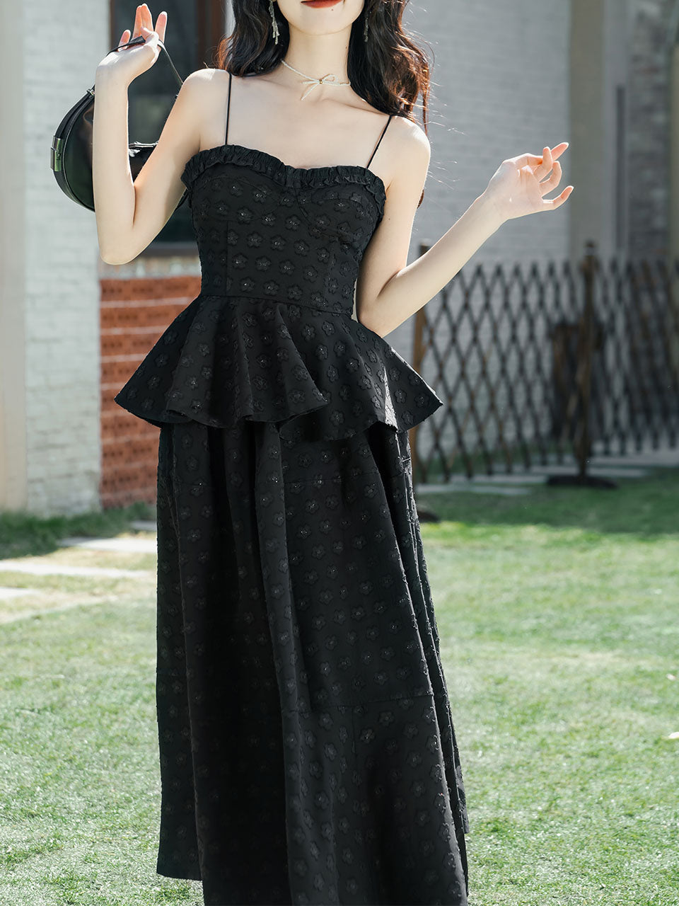 Gothic Jacquard Tunic Spaghetti Camisole Top
