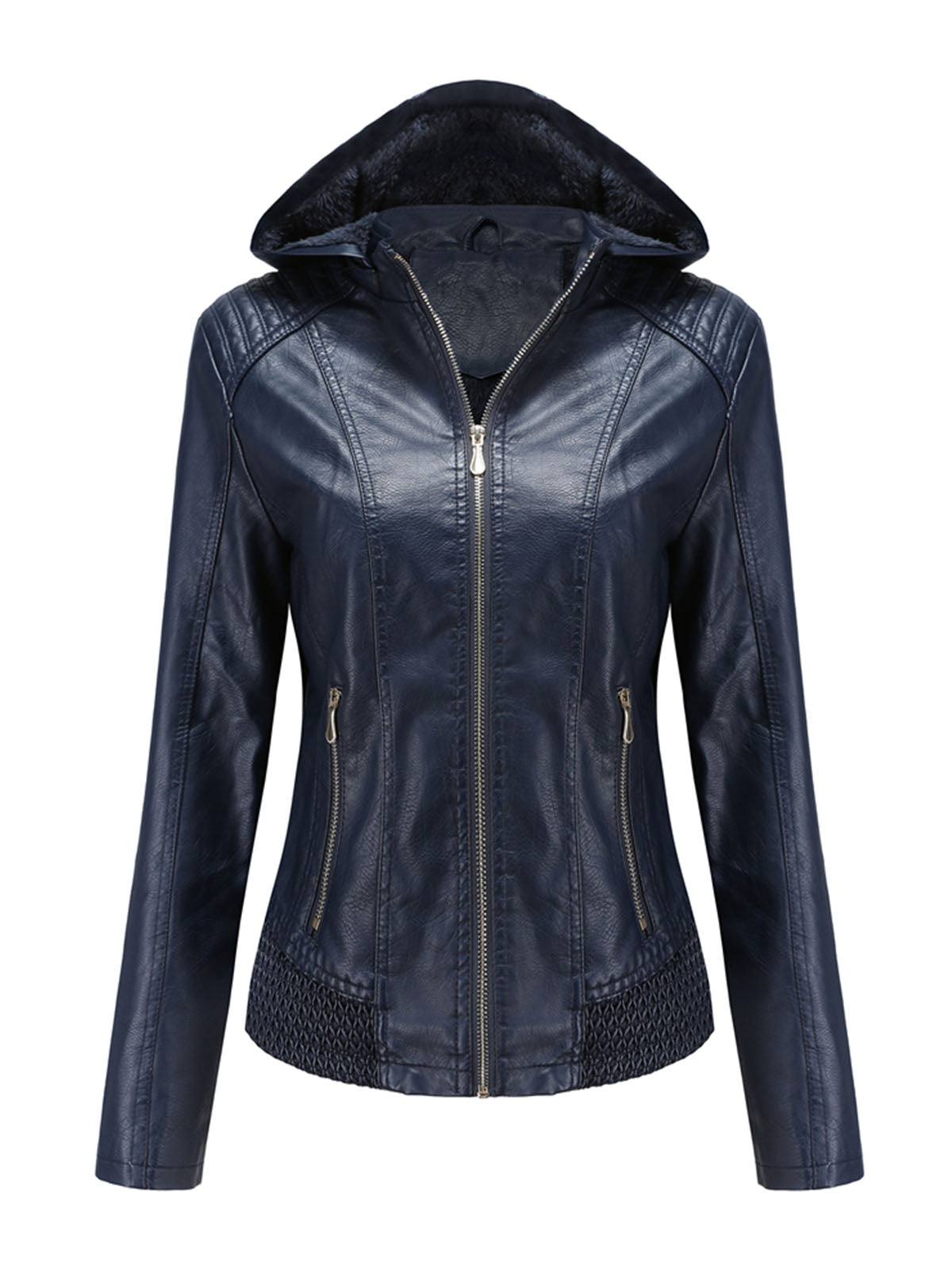 Street Winter Outfits Long Sleeve PU Leather