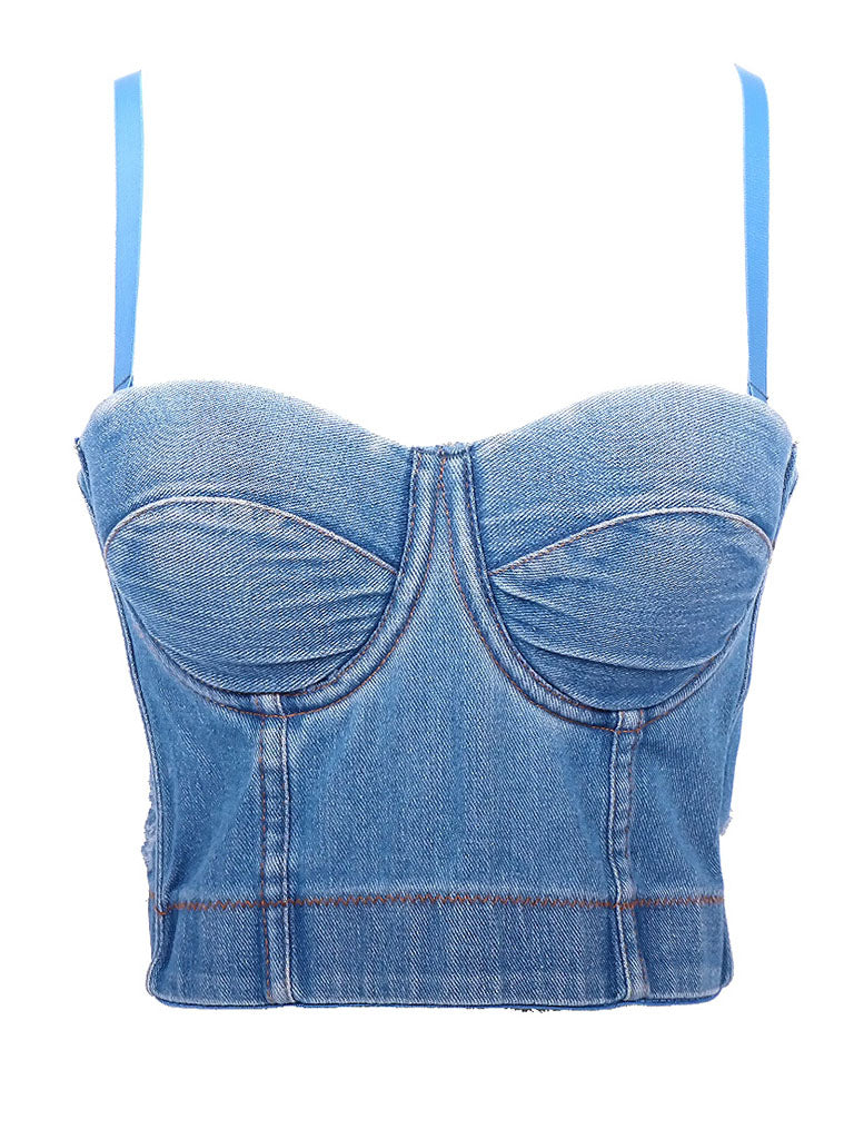 Denim Corset Camisole Top