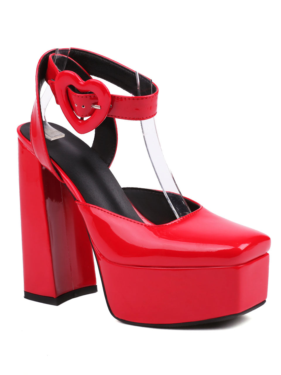 12CM High Heel Yellow Square Toe Platform Mary Jane Pump
