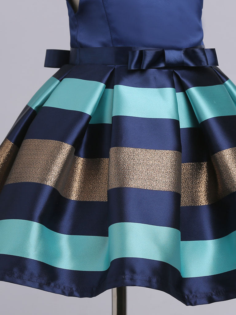 Kids Little Girls' Dress Stripe Birthday Christening Dress