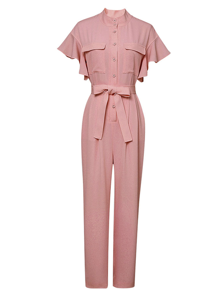 Pink Ruffles 1950S Vintage Jumpsuit