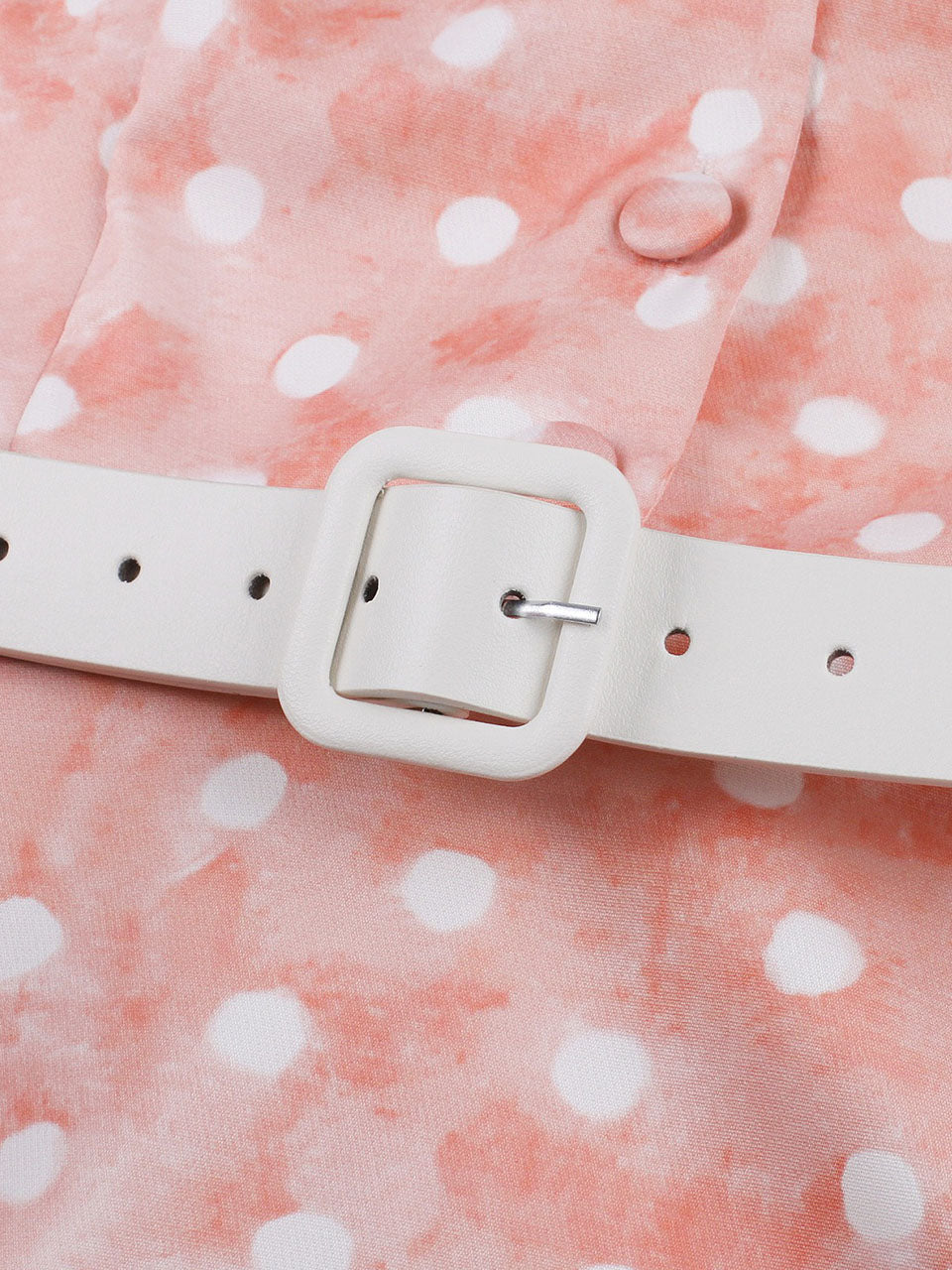 Pink Peter Pan Collar Polka Dots 1950s Vintage Swing Dress