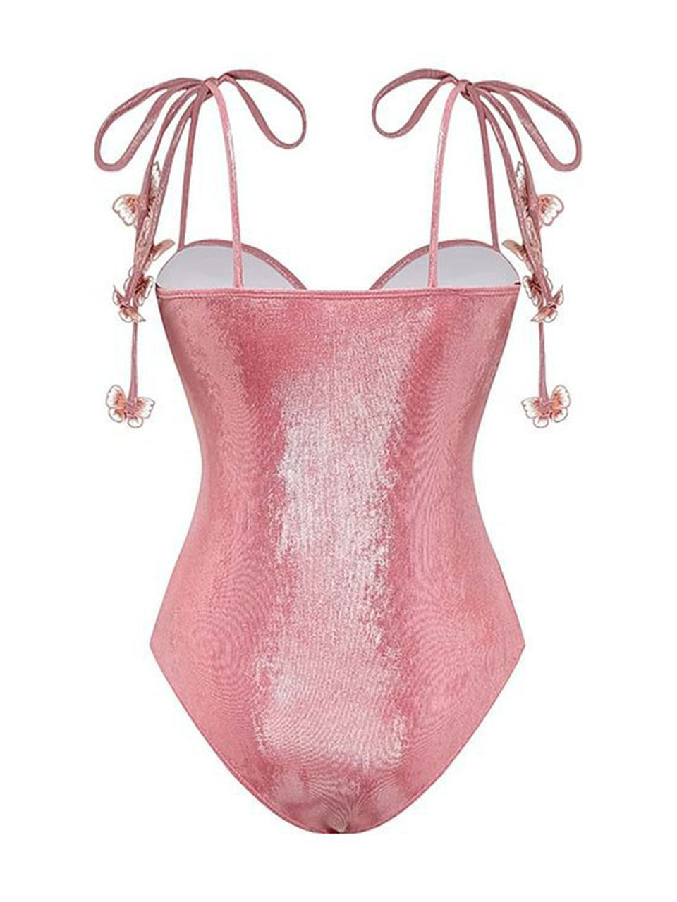 Pink Luminous Fabric One-piece Swimsuit