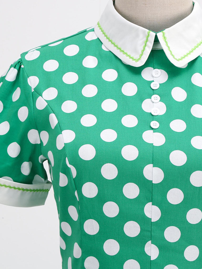 Polka Dots Peter Pan Collar 1950S Dress