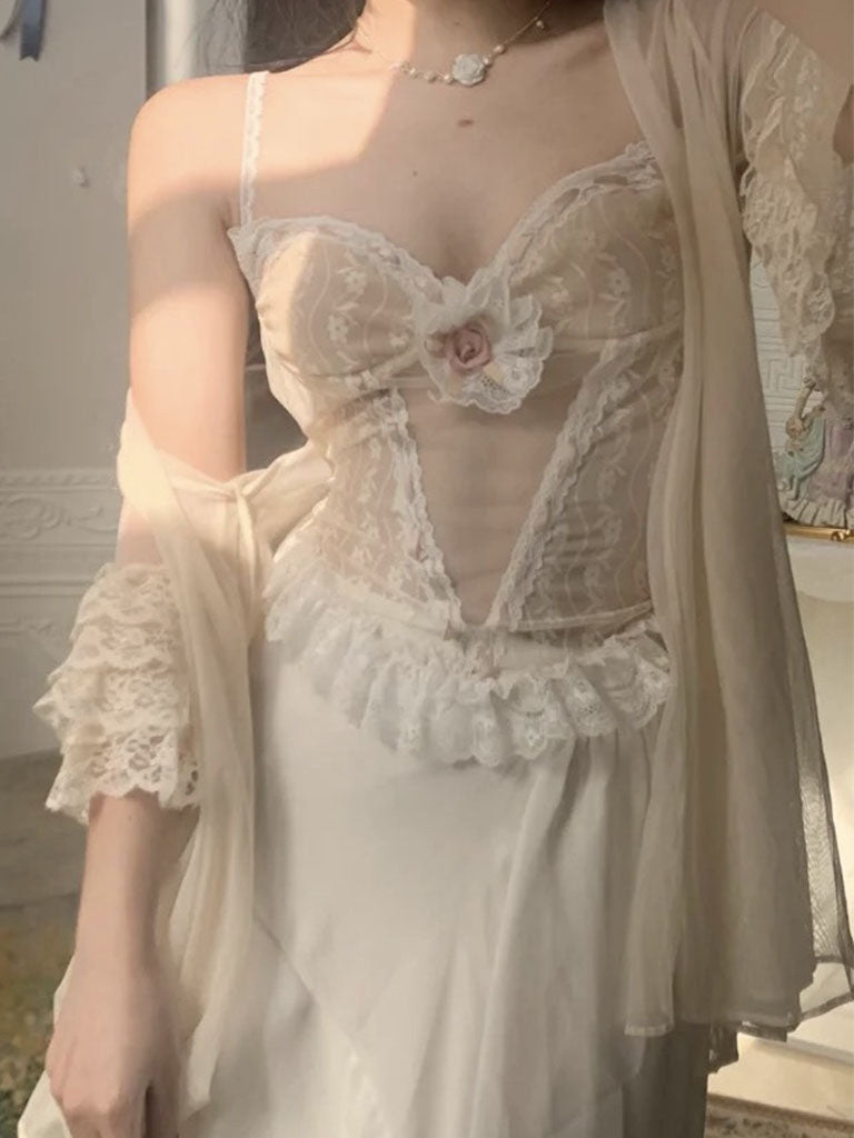Lace Ruffles Corset