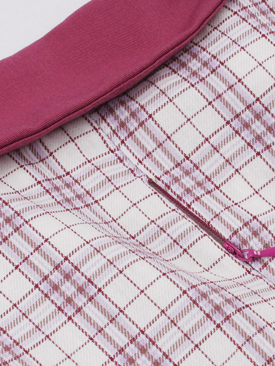 1950S Wine Red Plaid Short Sleeve Vintage Swing Dress