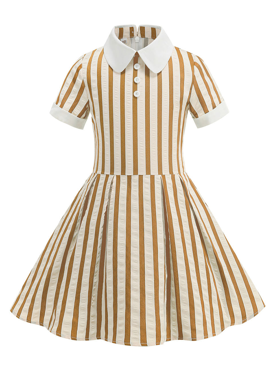 Kids Little Girls' Dress Stripe Peter Pan Collar 1950S Vintage Dress