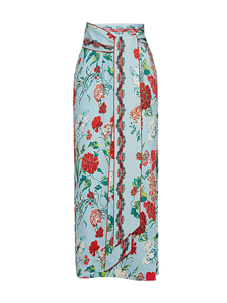 Green Retro Floral Print One Piece
