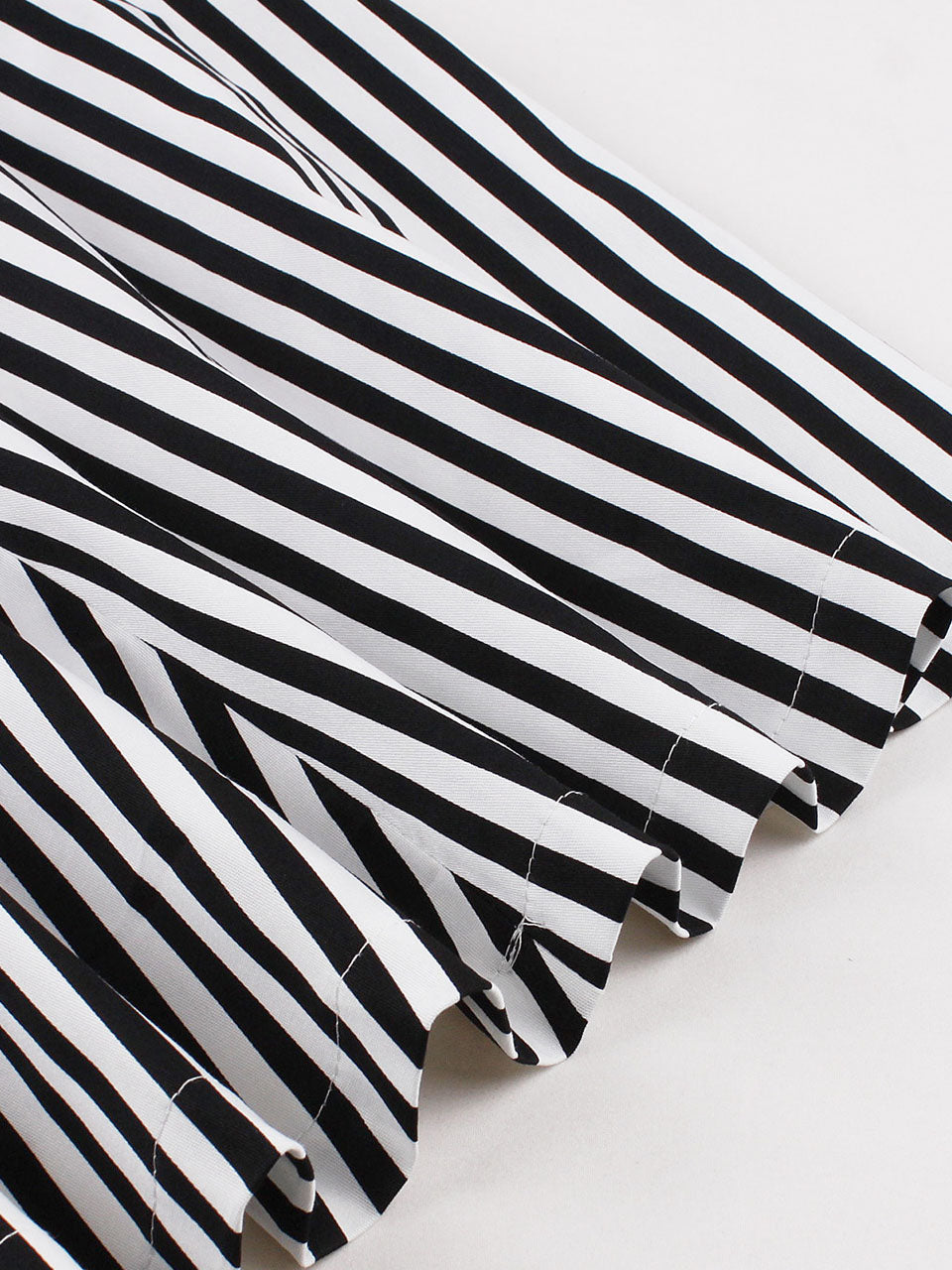 Black Peter Pan Collar Stripe 1950s Vintage Swing Dress