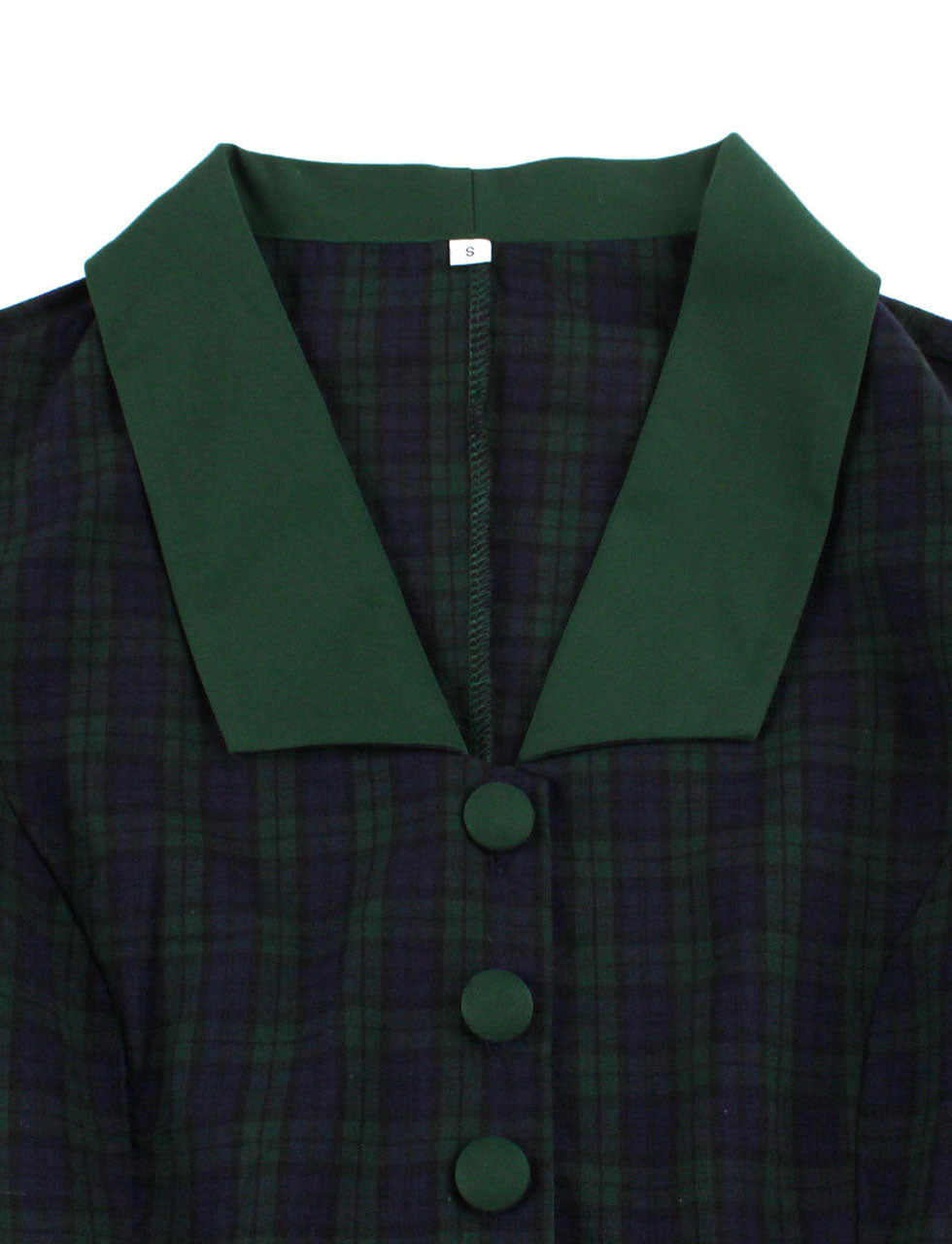 Christmas Green Plaid 1950S Cotton Vintage Dress