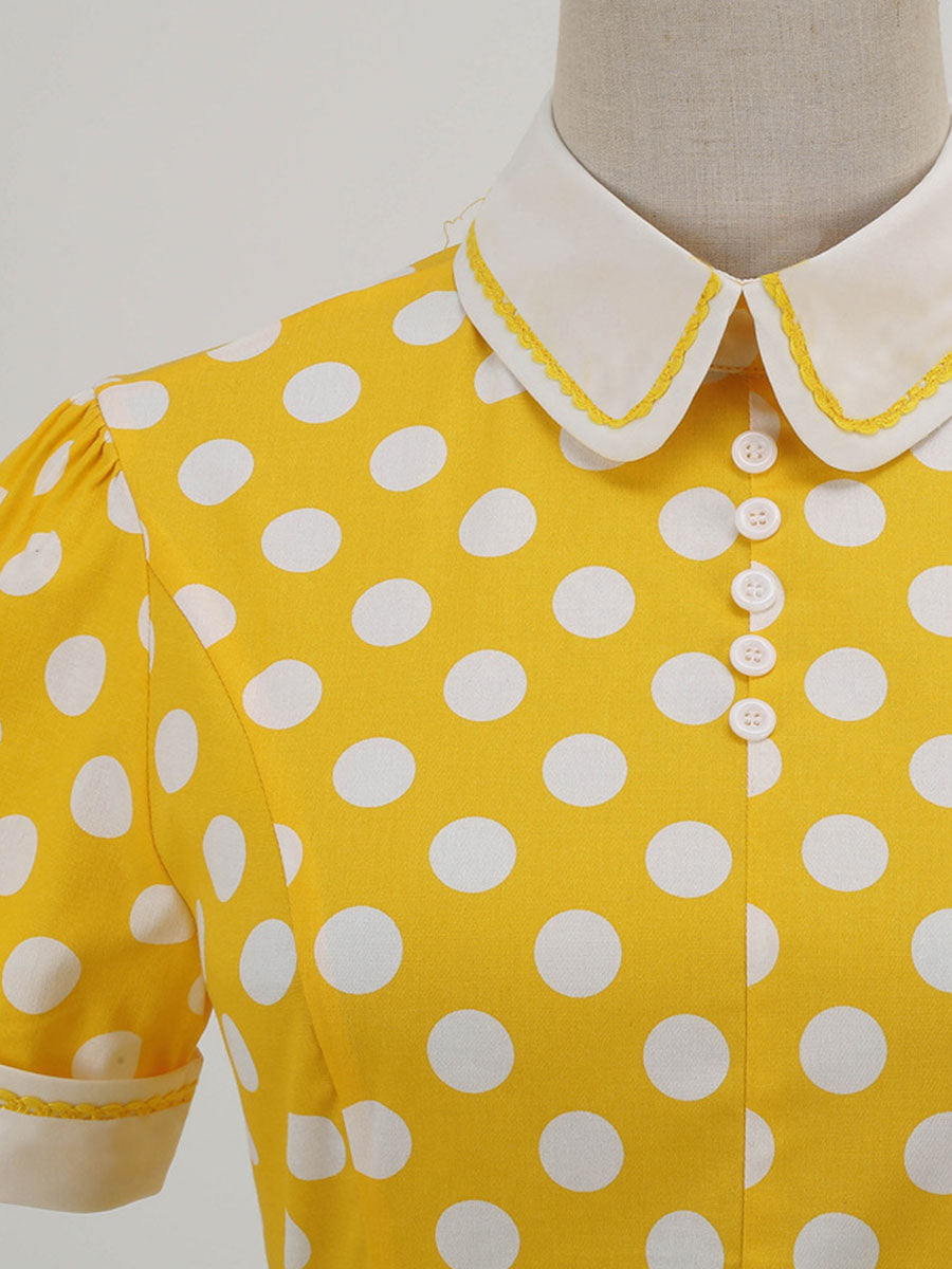 Polka Dots Peter Pan Collar 1950S Dress