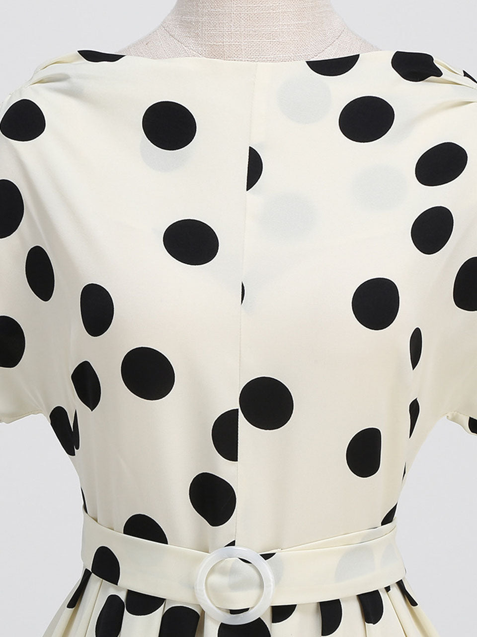 1950s Cruella De Vil Polka Dot Short Sleeve Vintage Swing Dress