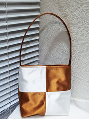 1950S Sweet Checkerboard Silk Party Bag Vintage Handbag