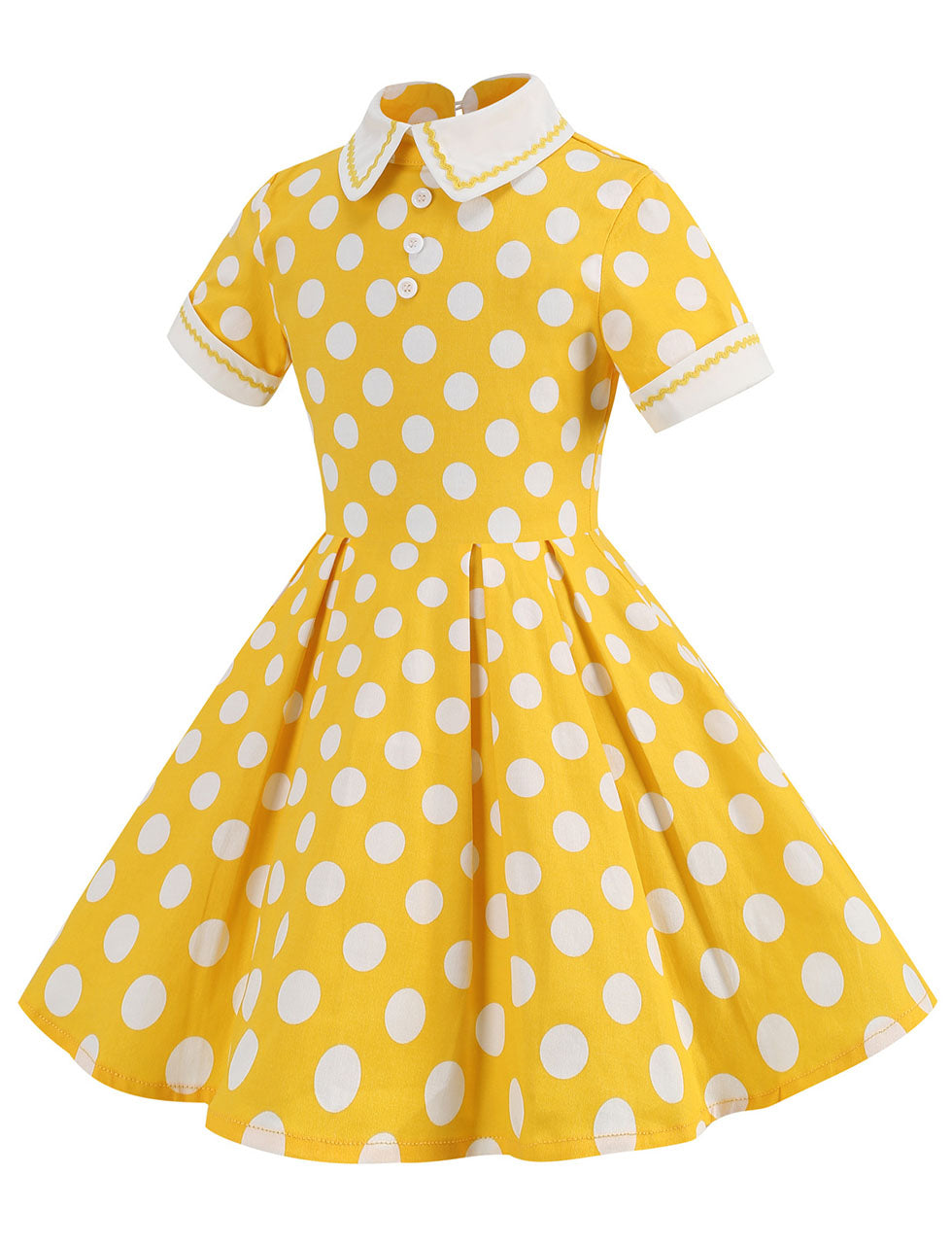 Kids Little Girls' Dress Polka Dots Peter Pan Collar 1950S Dress