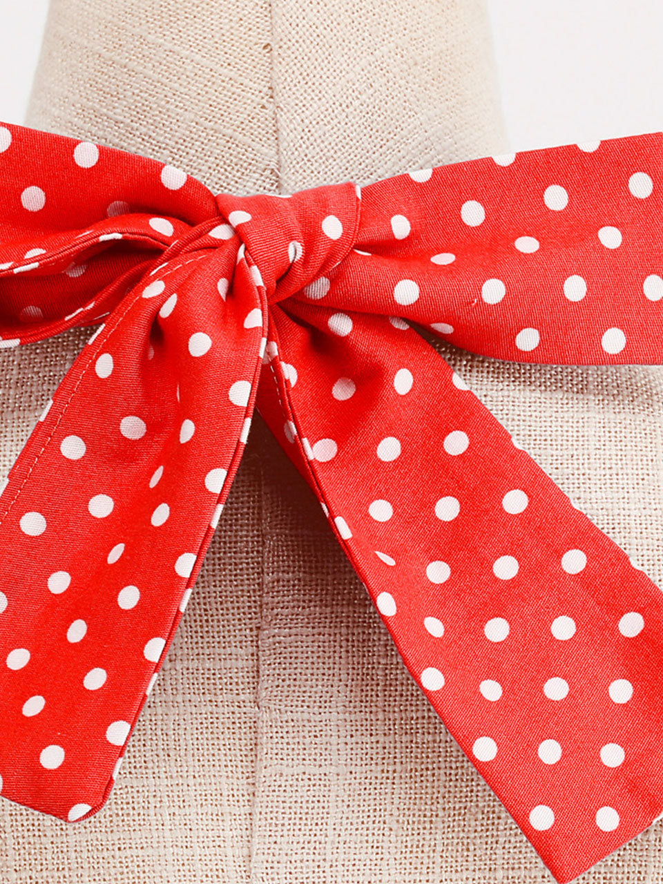 Red Polka Dots Vintage Halter Strap Backless 1950S Vintage Dress
