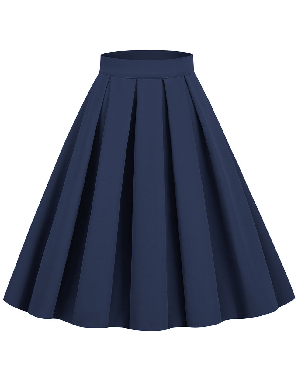 1950S Blue High Wasit Pleated Swing Vintage Skirt