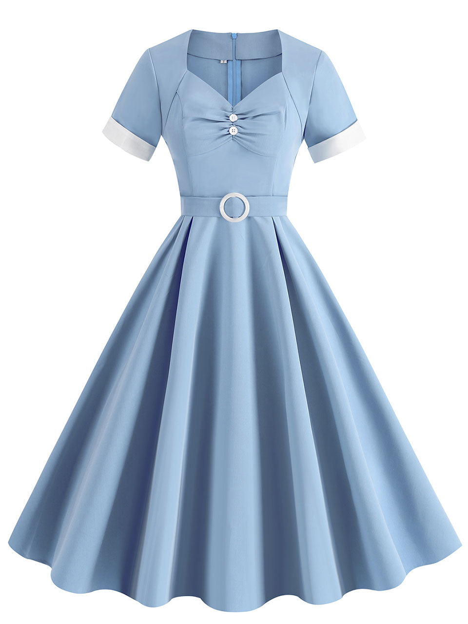 Yellow Sweet Heart 1950s Vintage Shirt Dress for Short Sleeve Audrey Hepburn Style Cocktail Swing Dress