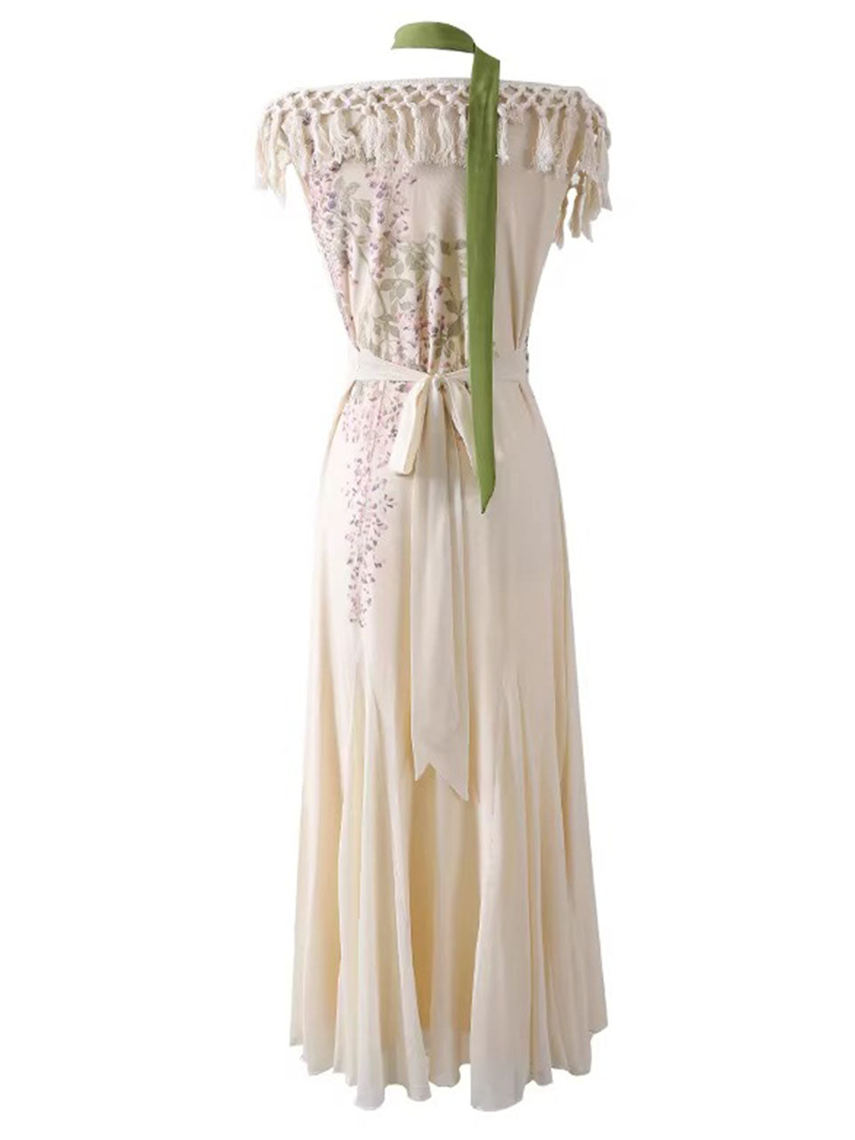 White Off Shoulder Bohemian Crochet  Fringe Mermaid Tail Maxi Dress