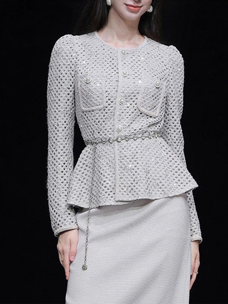 2PS Grey Long Sleeve Coat