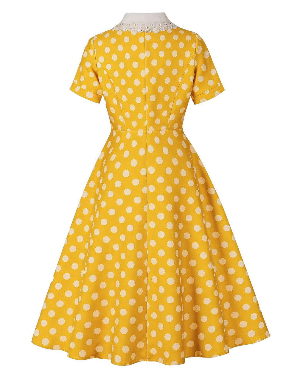1950s Purple Peter Pan Collar Polka Dots Swing Dress