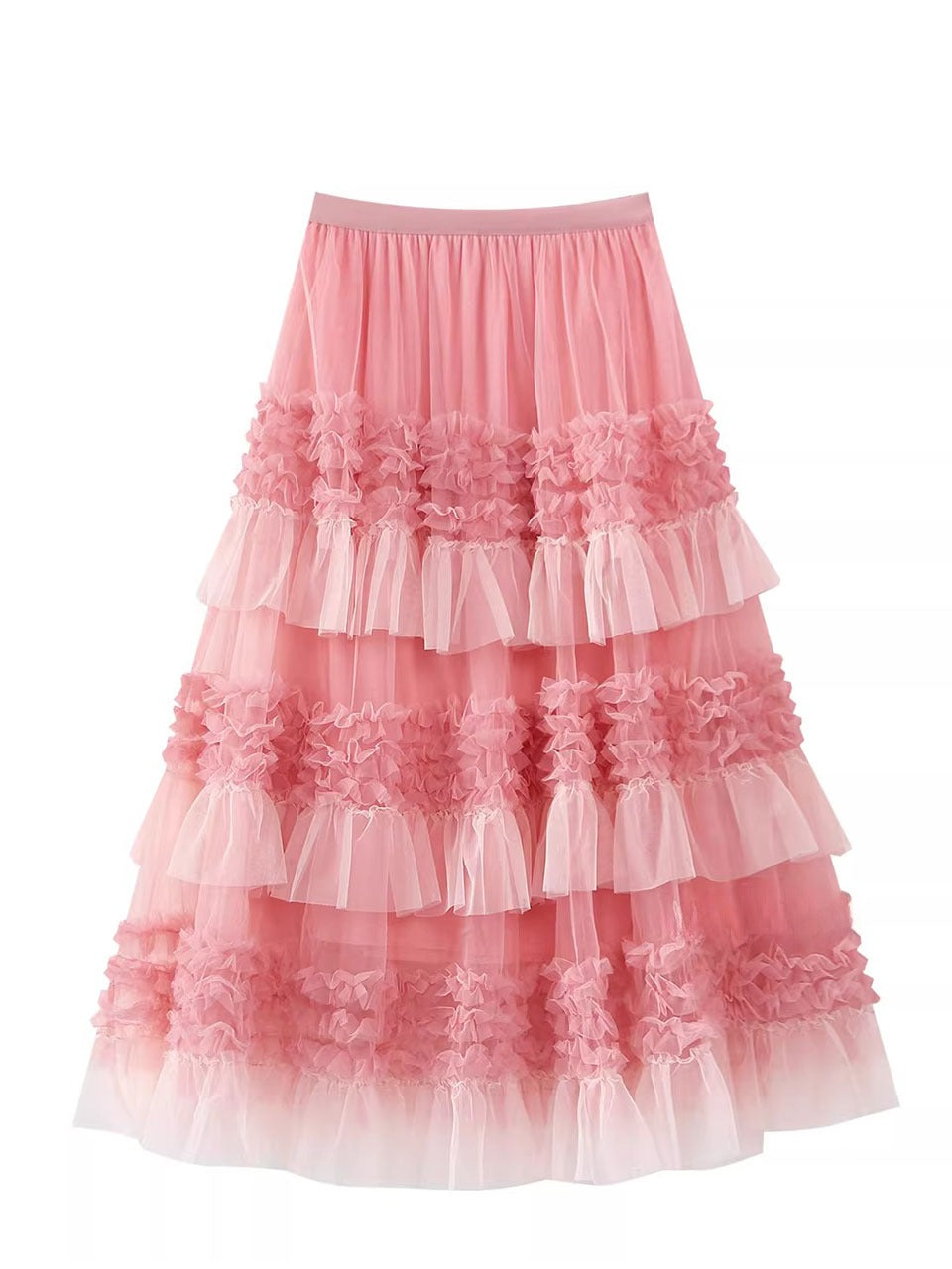 3-Tier Ruffle Layered Flowy Boho Skirt