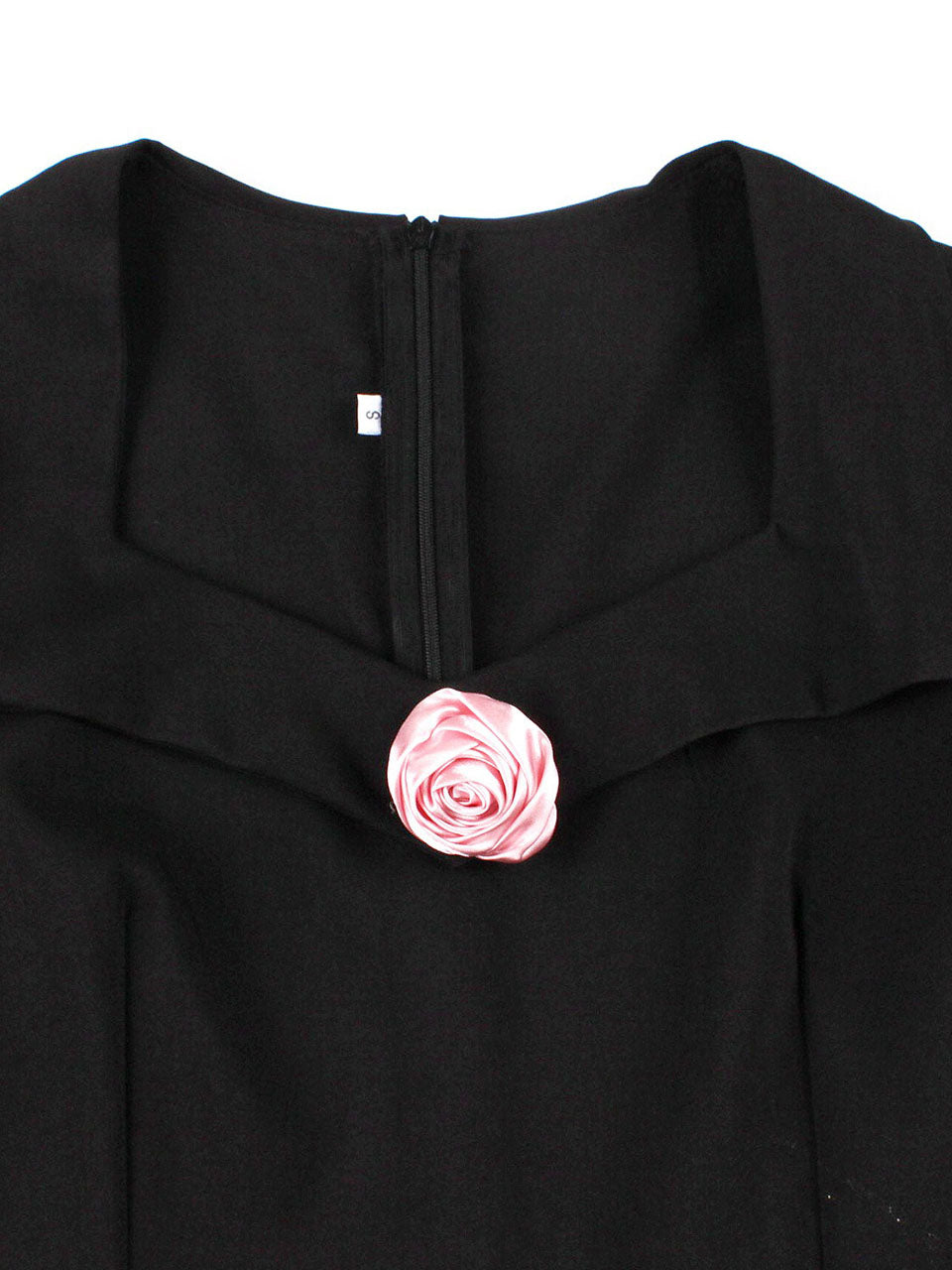 Audrey Hepburn Inspired Black Vintage Dress Handmade Rose