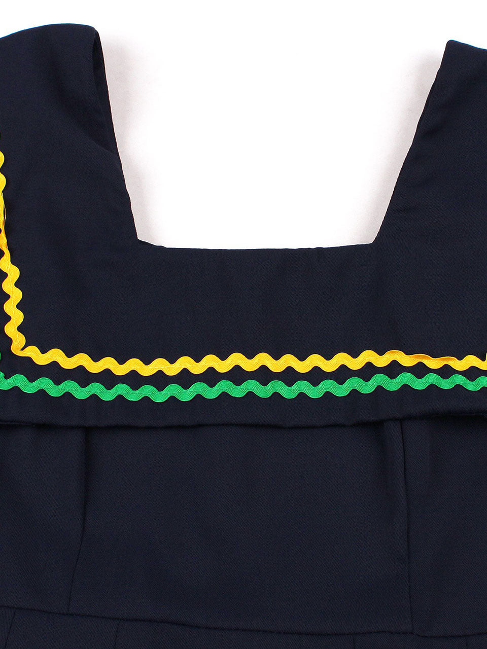 Navy Square Collar 1950s Swing Dress