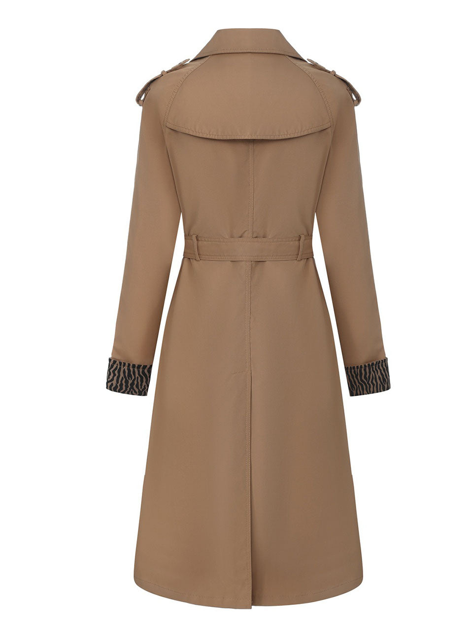 Khaki Double-Breasted Trench Coat