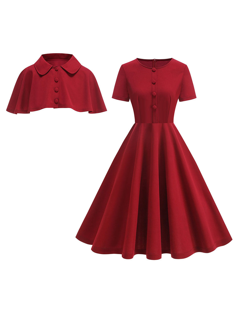 Classic Short Sleeveless 50S Swing Christmas Dress
