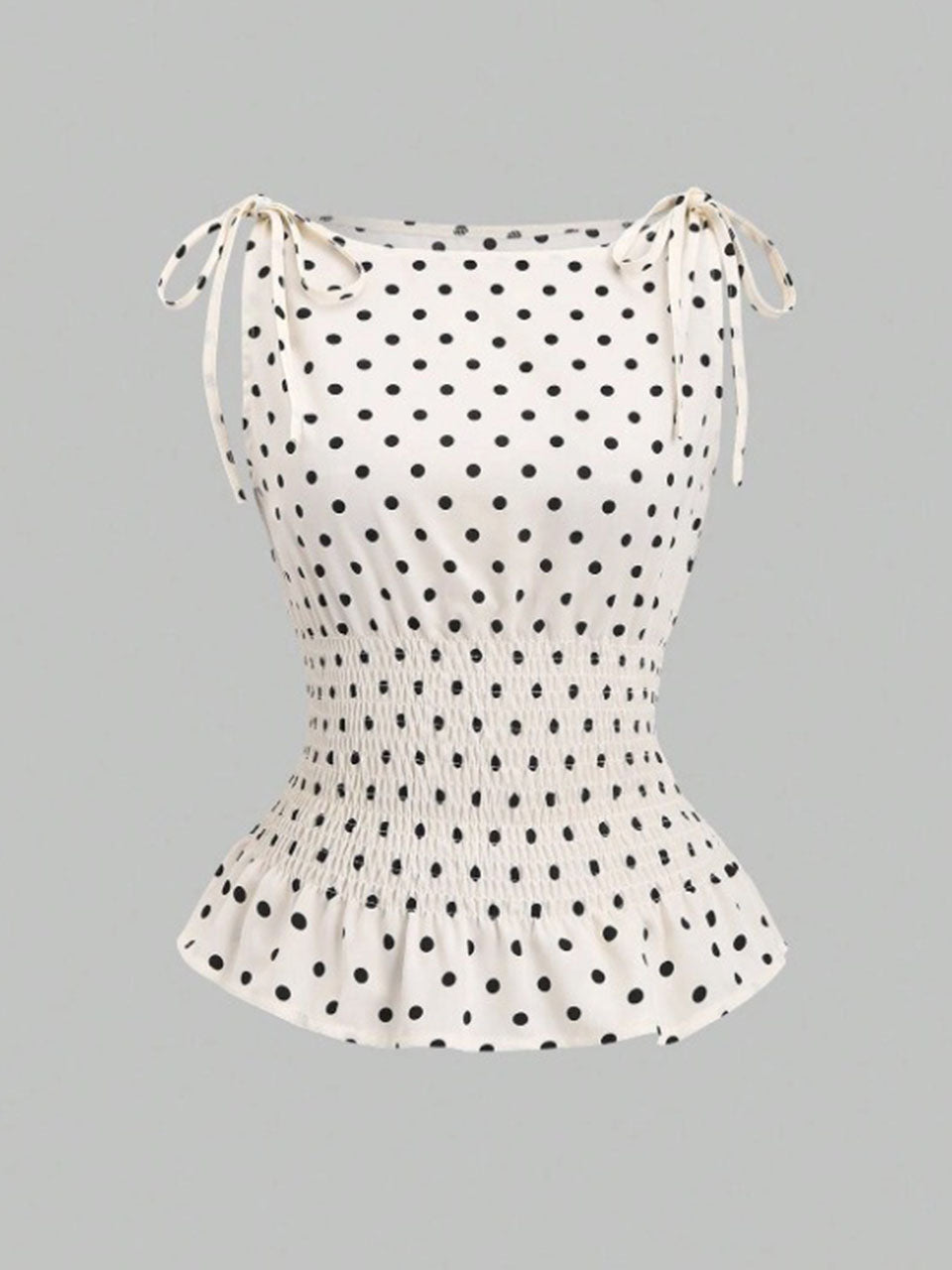 Vintage Polka Dot Satin Top