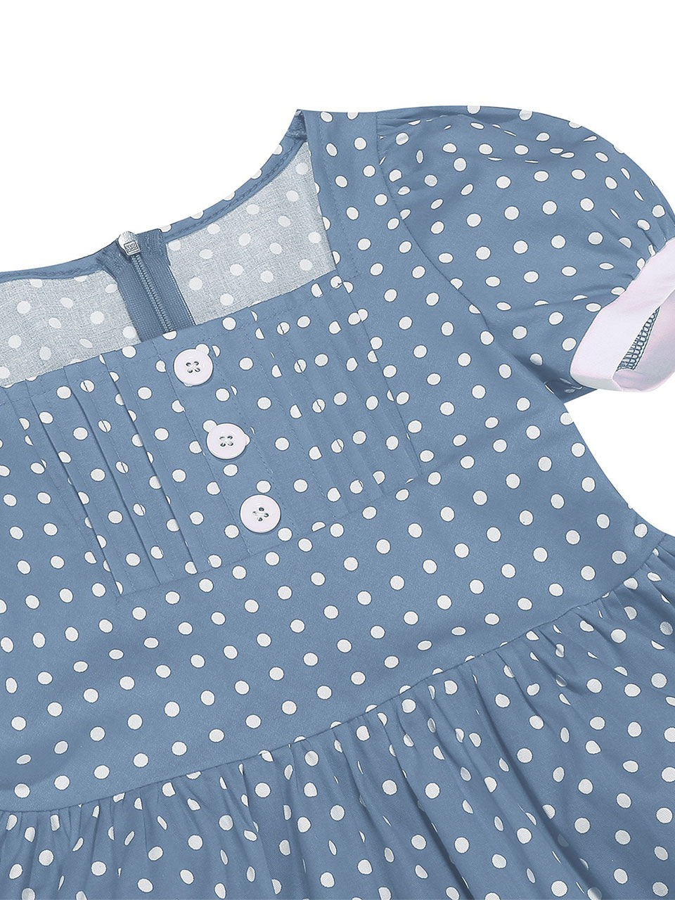 Kids Little Girls' Dress Square Neck Polka Dots Puff Sleeve Cotton 1950S Vintage Dress