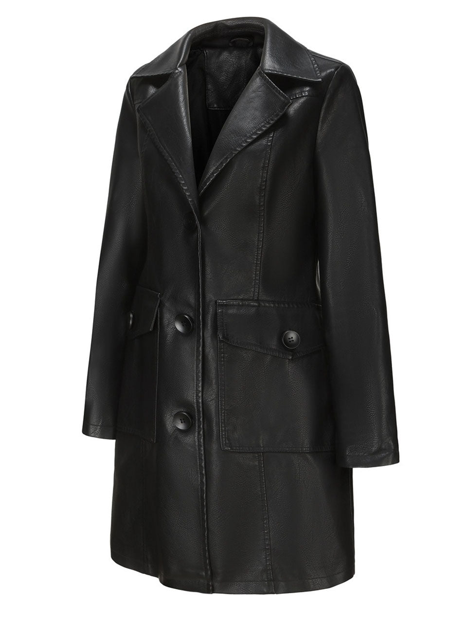 Vintage 90s Burgundy Red Faux Leather Trench Long Pu Coat