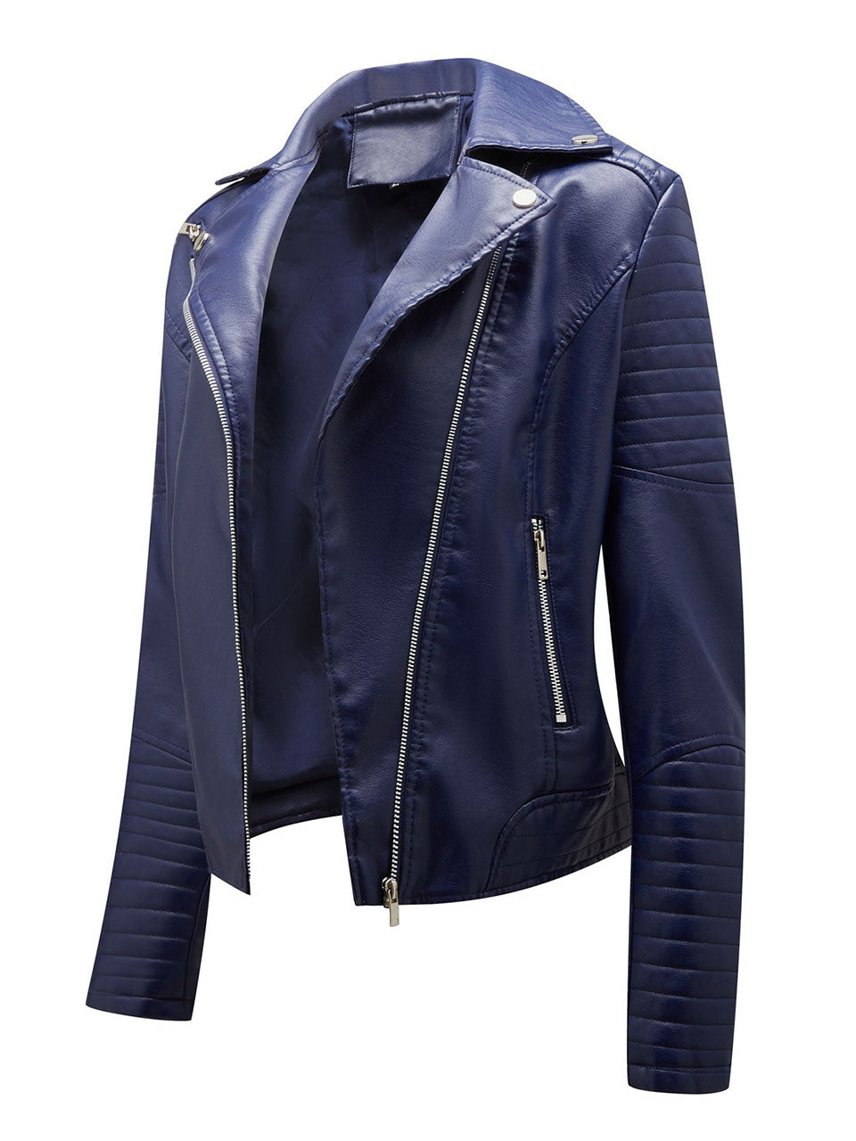 Yellow PU Leather Motorcycle Coat