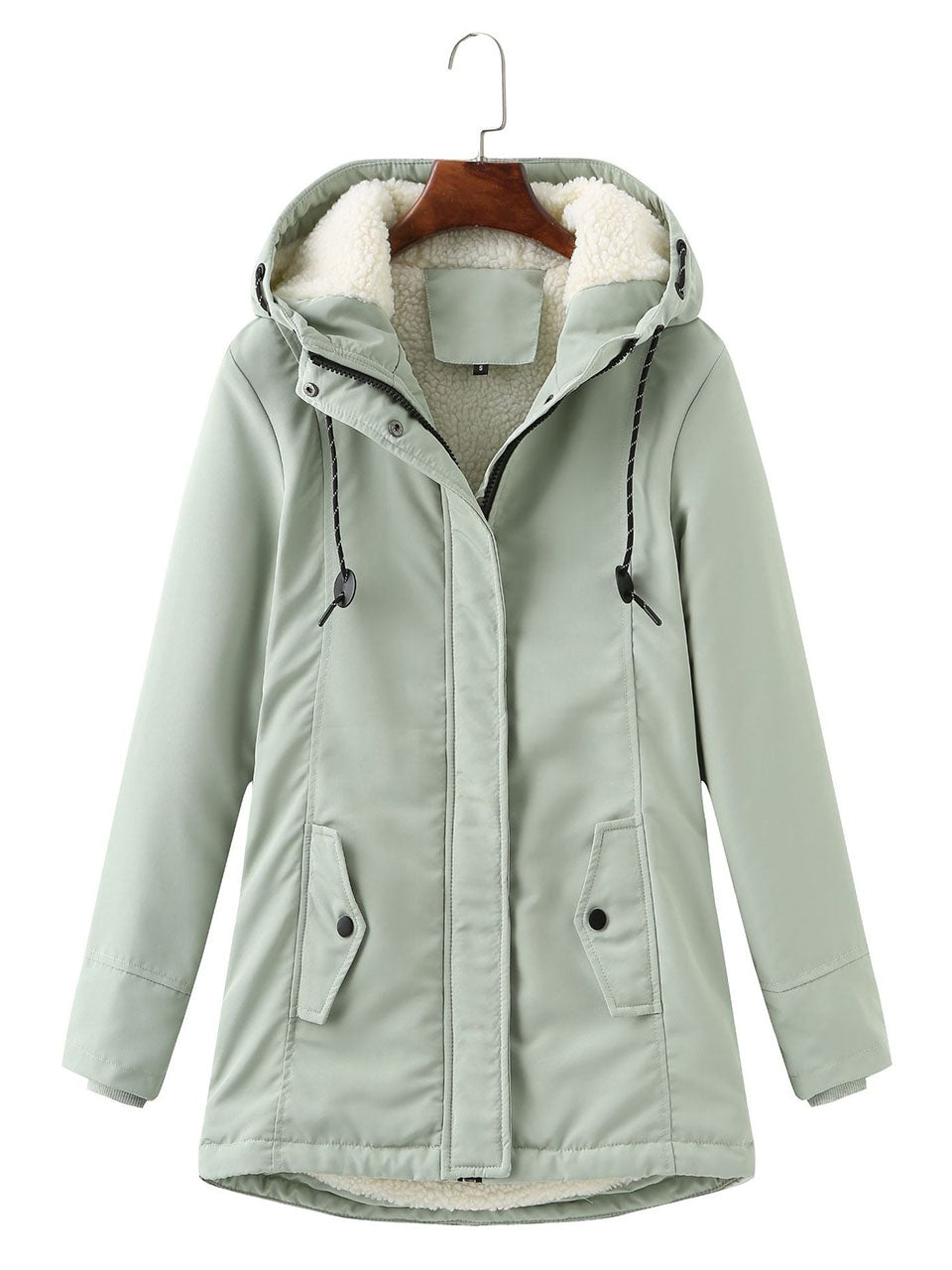 Navy Blue Fleece Lined Hooded Parka Jacket and Warm Winter Coat Heavyweight Windbreaker