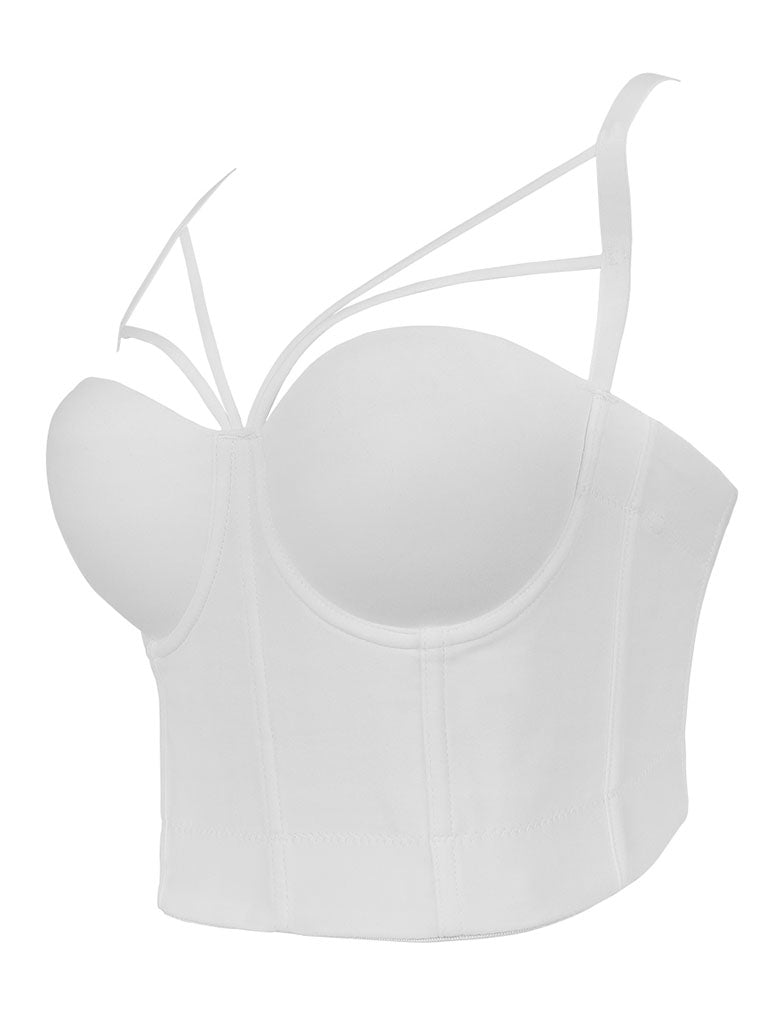 Solid Color Cut Out Corset Camisole Top