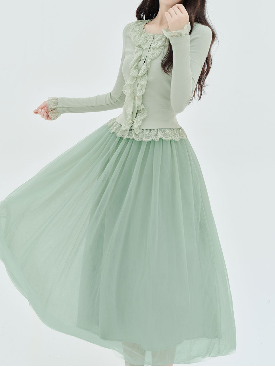 Green Lace Top