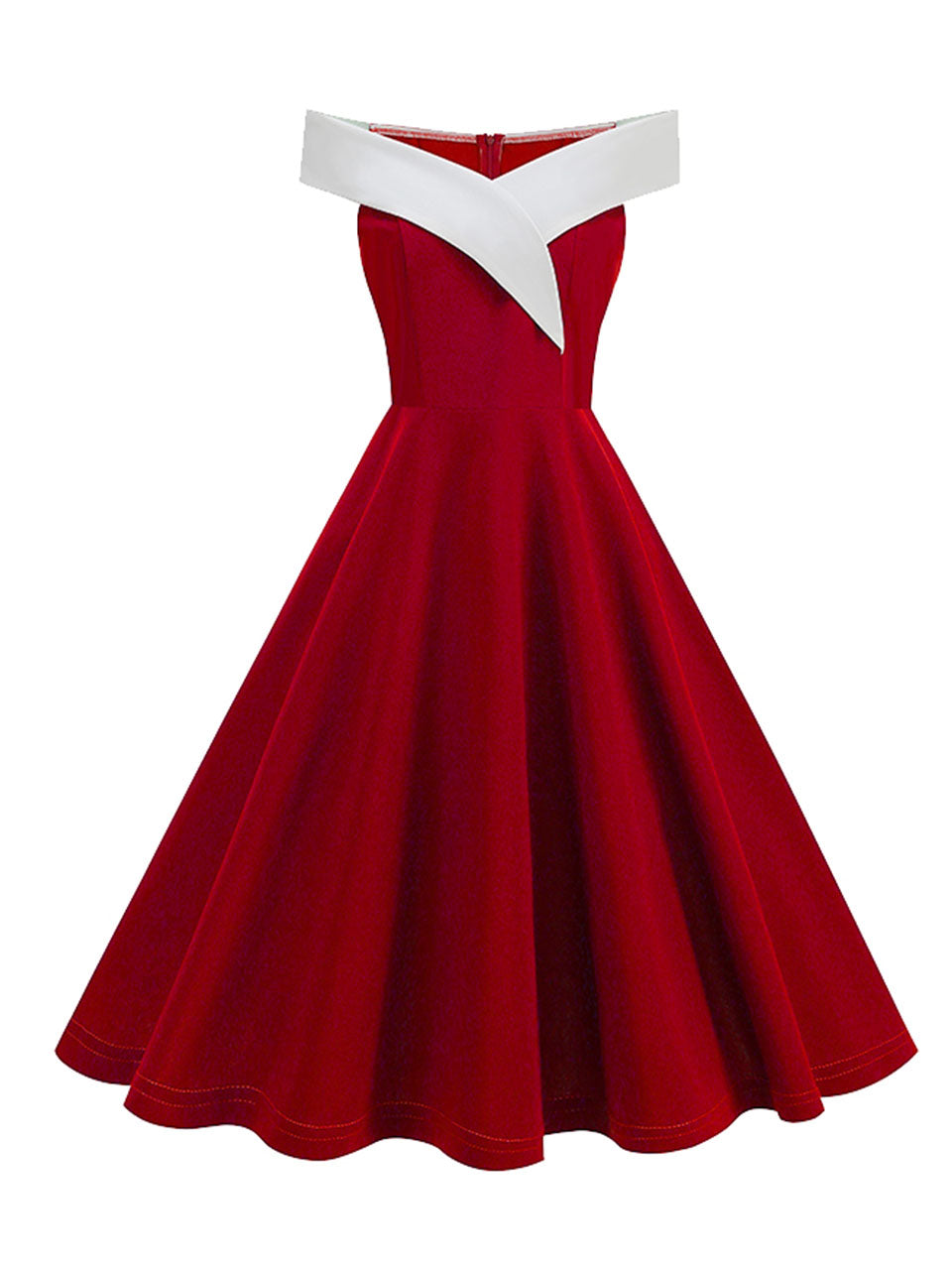 1950s Vintage Pink Off The Shoulder Swing Dress