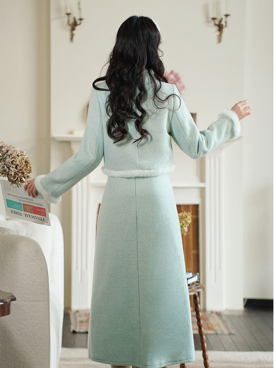 2PS Green Long Sleeve Warm Coat