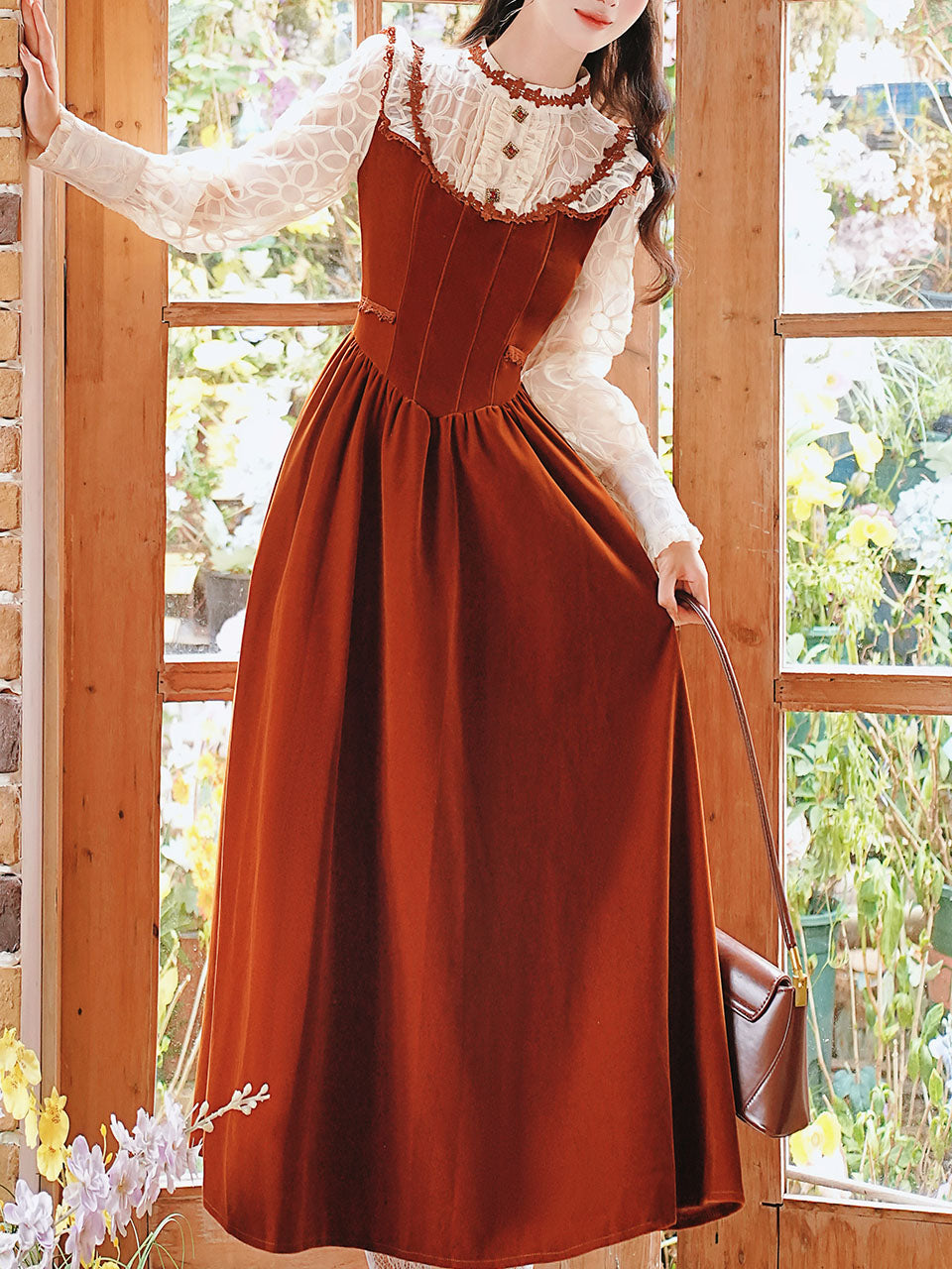 50s Retro Brown Lace