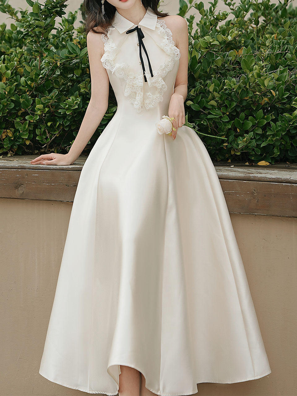 1950s Vintage Halter A-line Gown