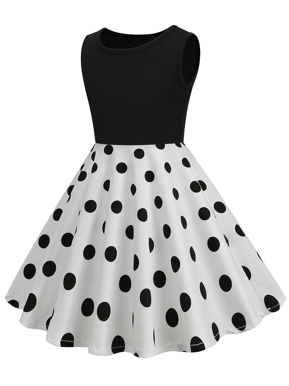 Kids Little Girls' Dress Crew Neck Polka Dot Cotton 1950S Vintage Dress