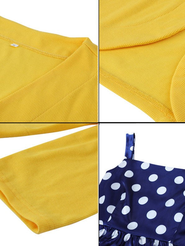 Polka Dot Printed Party 2 Piece 1950S Vintage Dress Set