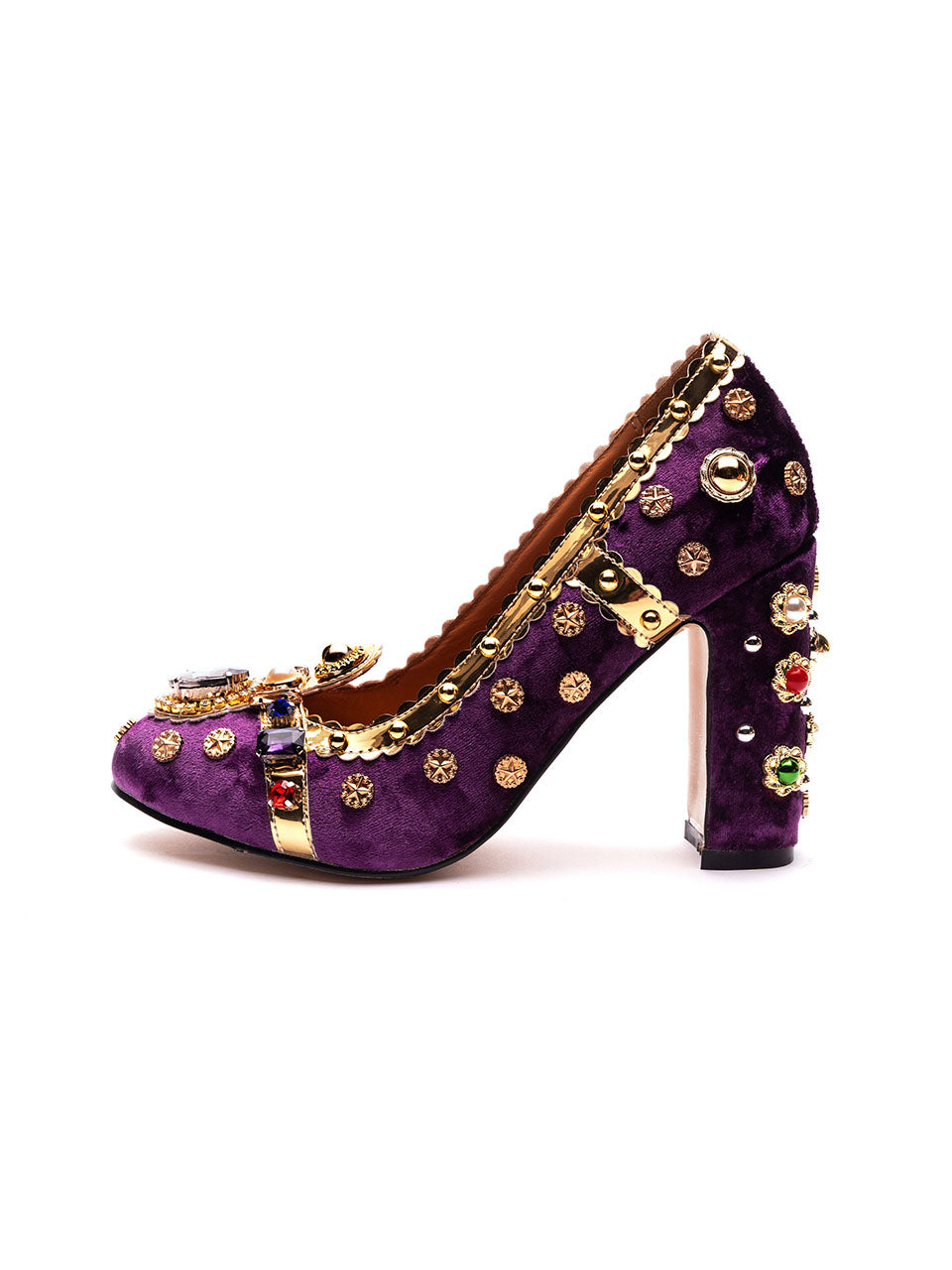 10CM Luxury Pearls And Diamonds Chunky Heels Retro Shoes