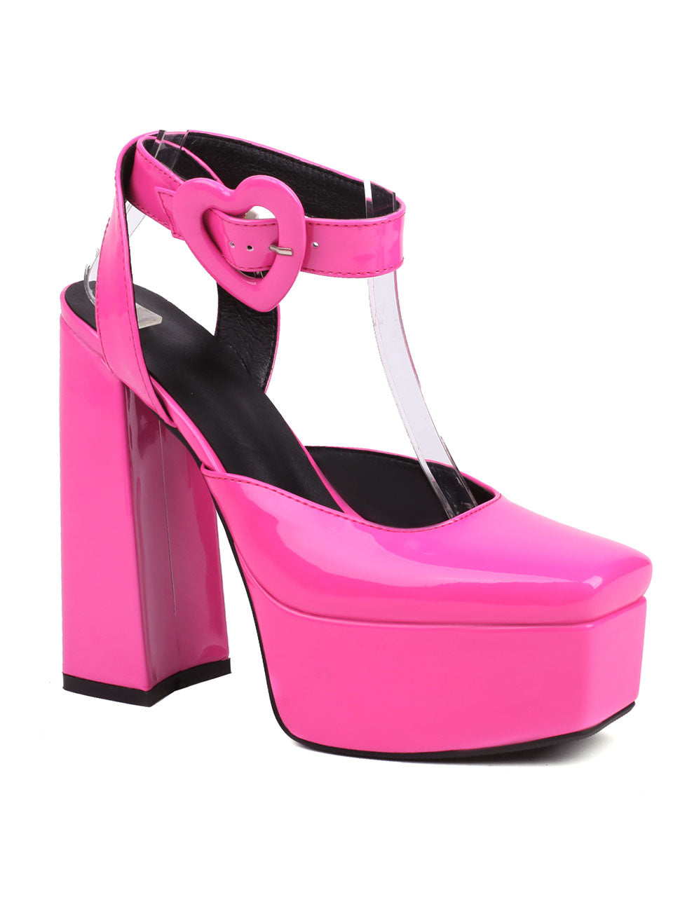 12CM High Heel Yellow Square Toe Platform Mary Jane Pump