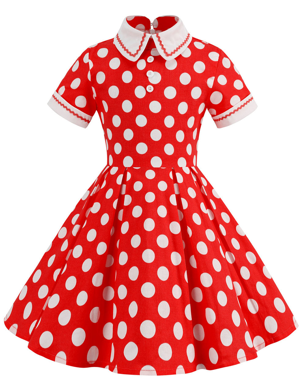 Kids Little Girls' Dress Polka Dots Peter Pan Collar 1950S Dress