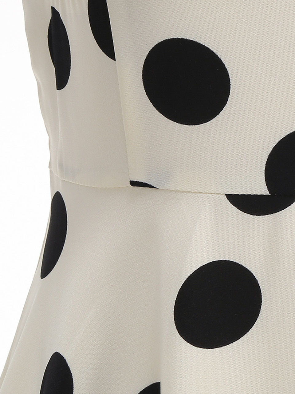 White and Black Polka Dots  Spaghetti Ruffles 1950S Vintage Dress Inspired by Cruella de Vil