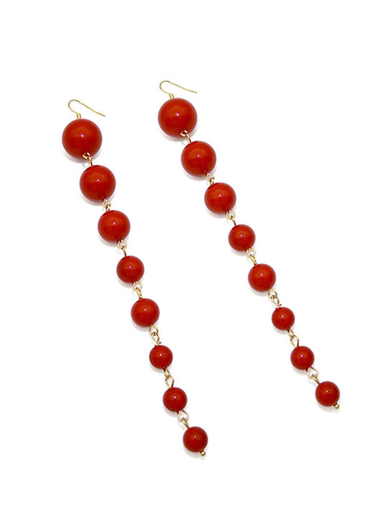Vintage Plastic Pearl Party Long Earrings For Women